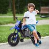 AIYAPLAY 12V Kids Electric Motorbike, Kids Electric Ride on Motorcycle, Battery Powered Toy with Twist Grip Throttle, Training Wheels, Suspension System, Music, Blue
