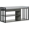 HOMCOM Shoe Bench, Modern Shoe Storage Bench with Cushion and Shelves, Shoe Rack Bench for Entryway, Hallway, Grey