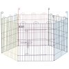 PawHut Dog Playpen, Puppy Pen, Metal Rabbit Run, Pet Crate Fence w/ Door, for Indoors and Outdoors, 60H x 120cm