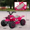 AIYAPLAY 6V Electric Car for Kids, Battery Powered Kids ATV, Quad Bike with Forward Backward, LED Headlights, for Ages 18-36 Months, Pink