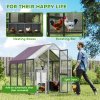 PawHut Chicken Run, Large Wooden Walk In Chicken Coop with Waterproof Cover, Split Door, 2 Nesting Boxes, 2 Roosting Bars, Poultry Hen Cage for 6-8 Chickens, Ducks, Geese, Rabbits, 1.7 x 1.8 x 1.8 m