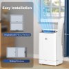 HOMCOM 14000 BTU Portable Air Conditioner, Smart Home WiFi Compatible, 5-in-1 Heater Dehumidifier Cooler Fan, with Sleep Mode, Remote, 24H Timer, Window Venting Kit, A Energy Efficiency, 35m², White