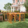 PawHut Wooden Chicken Run Hen Coop House Combinable Design Outdoor Use with Perches, for 1-3 Chickens, Ducks, 140 x 84 x 80cm