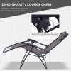 Outsunny Folding Zero Gravity Chairs, 3 Pieces Adjustable Sun Lounger and Table Set with Cup Holder and Headrest, Patio Bistro Set with Reclining Garden Chairs for Outdoor, Dark Grey