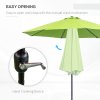 Outsunny 2.7M Garden Parasol Umbrella with Glass Fibre Ribs and Aluminium Frame, Tilting Sun Shade Shelter Canopy, Light Green