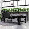 Outsunny Folding Sun Lounger, 5-Position Adjustable Reclining Garden Lounger, Garden Chaise Lounge Sunbed Recliner Chair with Steel Frame for Beach, Porch, Patio, Camping, Black