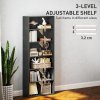 HOMCOM 6 Tier Bookshelf, Freestanding Bookcase with Adjustable Shelves, Display Storage Unit for Living Room, Bedroom, Study, 60 x 24 x 158.5 cm