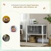 PawHut Wooden Hamster Cages for Hamsters, Gerbils, Rutin Chickens, Small Animal Habitats with Shelf, 82 x 45 x 81cm - Dark Grey