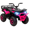 AIYAPLAY 12V Kids Electric Ride on ATV, Battery Powered Quad Bike with 4 Suspension Wheels, Forward Reverse Function, Headlights, Music, Storage Basket, for Ages 3-5 Years, Pink