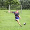 SPORTNOW 6ft x 4ft Football Goal, Football Net for Garden, Training Goal with Ground Stakes, Steel Frame