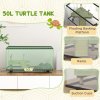 PawHut Turtle Tank, 50L Glass Turtle Aquarium with Basking Platform, Ramp, Easy Drainage, Strip Patch Thermometer, for Small Turtles, 60 x 30 x 32cm
