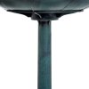 Outsunny 50cm Bird Bath for Garden, Outdoor Birdbath Stand, Decorative Bird Drinking Stand with Scallop-like Pattern, Time-Worn Finish, Green