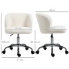 HOMCOM Office Chair, Cosy Teddy Fleece Upholstery Desk Chair with Backrest and Wheels for Home Office, White