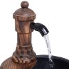 Outsunny Barrel Patio Water Fountain Wood Garden Decorative Ornament Water Feature w/ Electric Pump