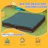 Outsunny Sand Pit Children's Plastic Sandpit w/ Water-Resistant Oxford Cover Bottom Fabric Liner kid Playset for 3-12 years old, Garden, Outdoor - (Brown)