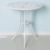 Outsunny 3 Pieces Antique Garden Bistro Set for 2, Cast Aluminium Garden Furniture Set with Umbrella Hole for Balcony, Porch, Patio, White