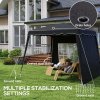 Outsunny 2.4 x 2.4m Pop Up Gazebo Canopy Tent with 2 Sidewalls and Carry Bag, Height Adjustable, UV50+ Party Tent Event Shelter for Garden, Patio, Black
