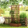 Outsunny Wood Planter with Trellis, Raised Garden Bed Privacy Screen Planter Box to Grow Vegetables, Herbs and Flowers for Garden, Patio, Deck, Orange