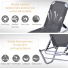 Outsunny Sun Lounger Relaxed Recliner with 5-Position Adjustable Backrest Aluminium Frame for Pool or Sun Bathing Light Grey