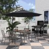 Outsunny 3(m) Garden Cantilever Parasol Patio Banana Hanging Umbrella Sun Shade with Crank and Tilt, 8 Ribs and Cross Base, Black