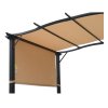 Outsunny Outdoor Retractable Pergola Garden Gazebo with Two Adjustable Side Canopy Overhead Sun Shade Backyard Canopy Cover, Steel Khaki 2.96x2.45x2.3m