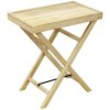 Outsunny Garden Side Table, Outdoor Wooden Coffee Table, Rectangular End Table for Patio, Balcony, 68 x 44 x 75cm, Natural