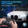 AIYAPLAY BMW M4 Licensed Electric Car for Kids, 12V Kids Electric Ride on with Remote Control, Suspension, Music, Horn, LED Lights, for Ages 3-5 Years, White