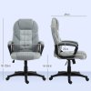 HOMCOM Executive Office Chair, PU Leather High Back Desk Chair, Swivel Computer Chair with Adjustable Height and Tilt Function, Grey