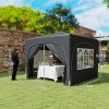 Outsunny 3 x 3(m) Pop Up Gazebo with Sides and Carry Bag, UPF50+, Height Adjustable Party Tent Instant Event Shelter for Garden, Outdoor, Patio, Black