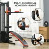 SPORTNOW Multi Gym Workout Station with 65kg Weight Stack, Sit Up Bench, Push Up Stand, Dip Station, Adjustable, for Home Gym, Full Body Strength Training