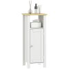 kleankin Slim Bathroom Storage Unit with Open Shelf, Bathroom Storage Cabinet with Adjustable Shelf, 32 x 30 x 80 cm, White
