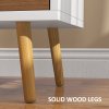 HOMCOM Bedside Table, Modern Nightstand with 2 Drawers, Small Sofa End Table with Storage and Solid Wood Legs for Bedroom, Living Room, Brown