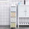HOMCOM Chest of Drawers, 4 Drawer Dresser, Storage Organizer Toilet Tissue Cabinet for Bedroom, Bathroom
