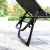 Outsunny 2 Piece Foldable Sun Lounger, Outdoor 4 Level Adjustable Backrest Reclining Chaise Chair, Steel Frame Recliner Chair for Camping, Hiking, Black
