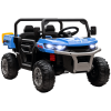 HOMCOM 2 Seater Kids Ride On Car with Electric Bucket, 12V Battery Powered Electric UTV with Shovel, Parental Remote, 4 Spring Suspension Wheels, Working Horn, Music - Blue