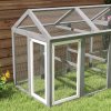 PawHut Large Chicken Run, Wooden Chicken Coop, Pet Playpen w/ Combinable Design - Grey