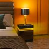 HOMCOM High Gloss Front Bedside Table, Nightstand with RGB LED Light and 2 Drawers, Chest of Drawers for Bedroom, Living Room, Black
