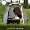 Outsunny 2 Man Camping Tent, Dome Tent with Bedroom and Living Room, 2000mm Waterproof, Portable with Bag, for Fishing Hiking Festival, Yellow