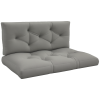 Outsunny 2 Seater Outdoor Seat Cushions Back Cushion for Pallet, Water Repellent Seat Pads, Light Grey