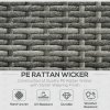 Outsunny 3 Pieces PE Rattan Garden Furniture Set with 10 cm Thick Cushions, 4 Seater Garden Corner Sofa Set with Glass Top Coffee Table, Outdoor Furniture for Patio, Porch, Grey