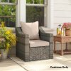 Outsunny Garden Chair Cushion Set with 1 Seat Cushion and 1 Back Pad for Dining Chair, Bench, Swing, Sofa, Water Repellent Outdoor Seat Pads for Indoor Outdoor Use, Beige