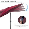 Outsunny 3(m) Garden Parasol Umbrellas, Outdoor Sun Shade with 8 Ribs, Tilt and Crank Handle for Balcony, Bench, Garden, Wine Red