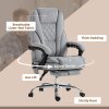 Vinsetto Massage Office Chair with 6 Point Massage and Heat, Desk Chair with Footrest, Reclining Backrest, Swivel Wheels, Adjustable Height, Grey