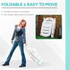 Outsunny Folding Sun Lounger with Wheels, 5-Position Adjustable Outdoor Deck Chair Furniture, Garden Beach Patio Pool Lounger Recliner Seat, White
