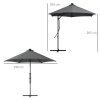 Outsunny 3(m) Cantilever Parasol with Solar LED and Easy Lever, Garden Parasol Umbrella with Cross Base and Waterproof Cover, Outdoor Sun Shades, Dark Grey
