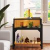 PawHut Wooden Tortoise House with Storage Shelf, Tortoise Enclosure Habitat with Clear Windows, Lamp Holder, Openable Top, Built-in Tray, for Indoor Use, Yellow