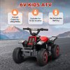 AIYAPLAY 6V Electric Car for Kids, Battery Powered Kids ATV, Quad Bike with Forward Backward, LED Headlights, for Ages 18-36 Months, Red