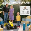 AIYAPLAY Pedal Go Kart for Kids, Children Ride-On Race Car with Silent EVA Tyres, for 2-5 Years, Yellow