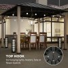 Outsunny 3 x 3(m) Hardtop Gazebo Canopy with Galvanised Metal Roof, Garden Gazebo Permanent Pavilion with Wood Grain Strong Columns and Top Hook for Patio, Deck