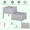 Outsunny Set of 2 26L Garden Raised Bed Elevated Patio Flower Plant Planter Box PP Vegetables Planting Container, Grey
